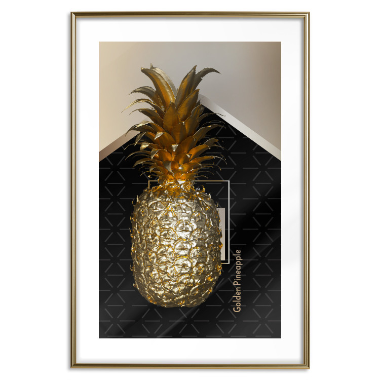 Poster Crazy Pineapple - golden tropical fruit and English text 130761 additionalImage 16