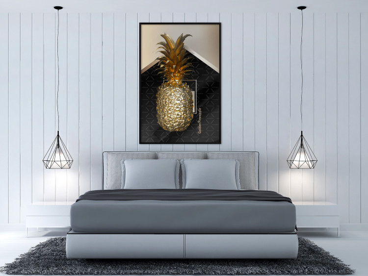 Poster Crazy Pineapple - golden tropical fruit and English text 130761 additionalImage 10