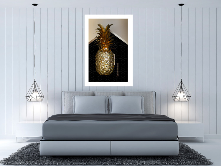 Poster Crazy Pineapple - golden tropical fruit and English text 130761 additionalImage 11