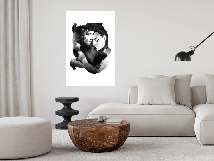 Poster Love Longing - romantic couple on a solid white background 132161 additionalImage 2