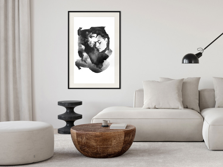 Poster Love Longing - romantic couple on a solid white background 132161 additionalImage 24