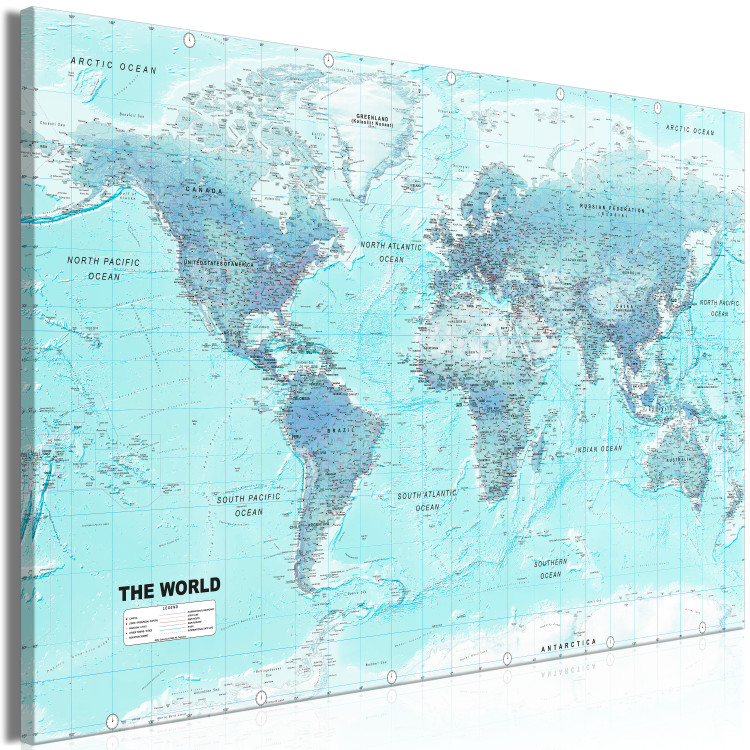 Large canvas print World Map: Sky Blue World [Large Format] 132361 additionalImage 2