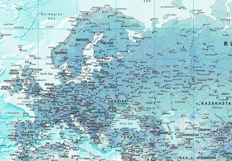 Large canvas print World Map: Sky Blue World [Large Format] 132361 additionalImage 3