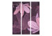 Folding Screen Dreamy Flowers (3-piece) - purple magnolias on a uniform background 132661 additionalThumb 3