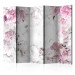 Room Separator Dancing Peonies II (5-piece) - romantic flowers and white background 132761