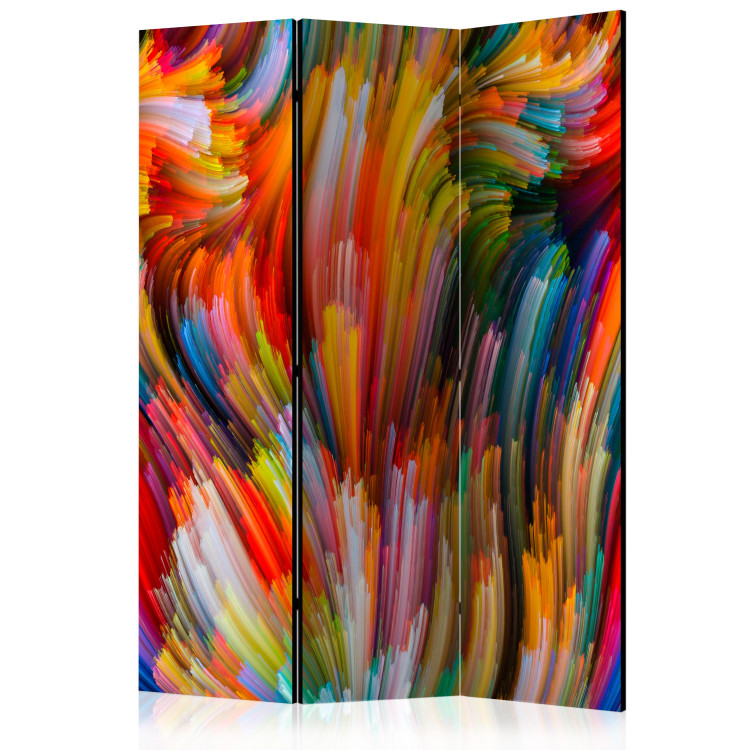 Folding Screen Rainbow Waves (3-piece) - abstract composition on a colorful background 133061