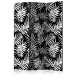 Room Separator Black and White Jungle (3-piece) - tropical background full of palm leaf 133161