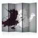 Room Divider Dissonance II (5-piece) - black and white paint texture abstraction 133361