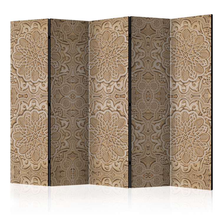 Room Divider Sandy Ornament II (5-piece) - composition with oriental Mandala 133561