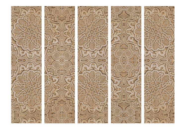 Room Divider Sandy Ornament II (5-piece) - composition with oriental Mandala 133561 additionalImage 3