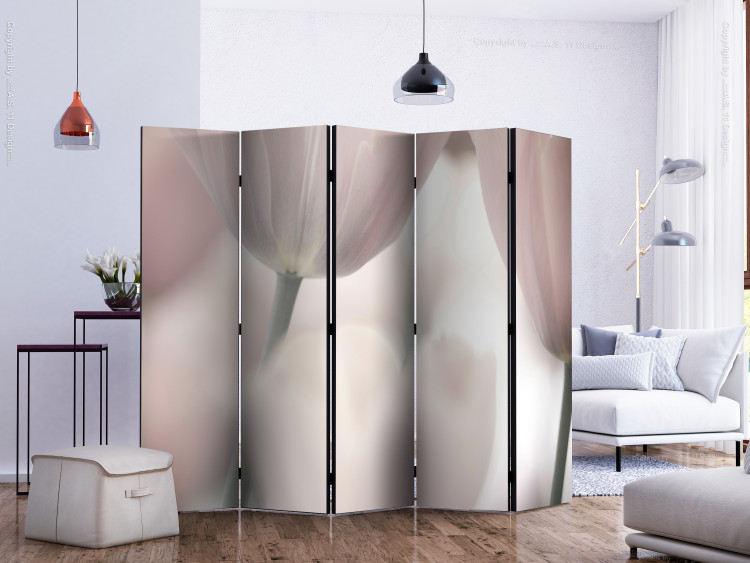 Room Divider Screen Tulips Fine Art - Black and White II - tulips in faded colors 133961 additionalImage 2