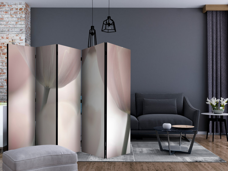 Room Divider Screen Tulips Fine Art - Black and White II - tulips in faded colors 133961 additionalImage 4