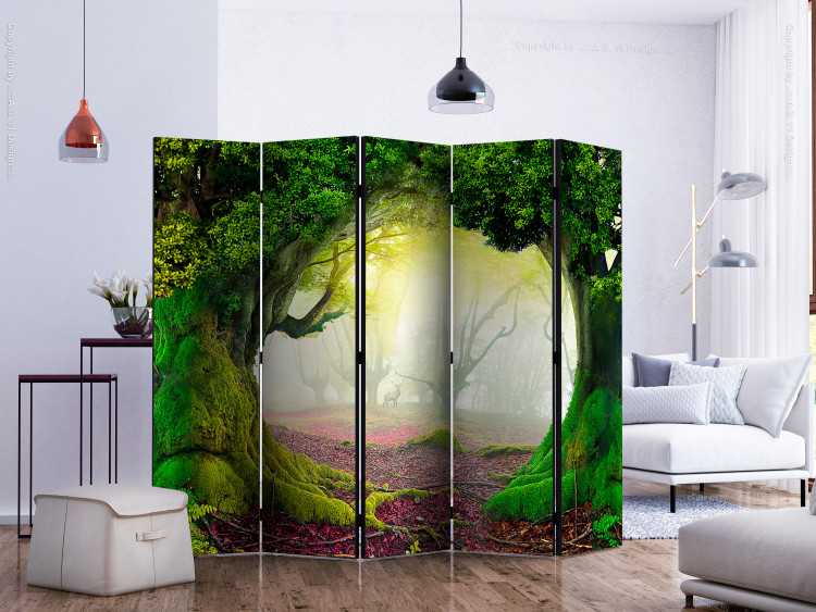 Room Separator Enchanted Forest II (5-piece) - magical landscape of forest trees 134161 additionalImage 2