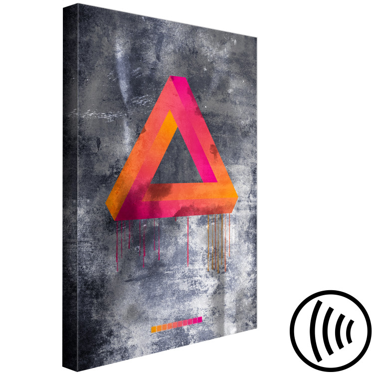 Canvas Print Penrose triangle - bright spatial figure on a gray background 134861 additionalImage 6