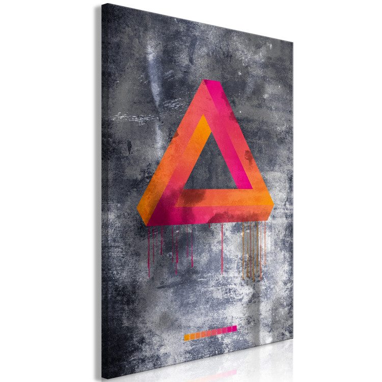 Canvas Print Penrose triangle - bright spatial figure on a gray background 134861 additionalImage 2