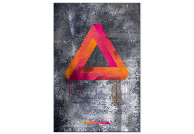 Canvas Print Penrose triangle - bright spatial figure on a gray background 134861