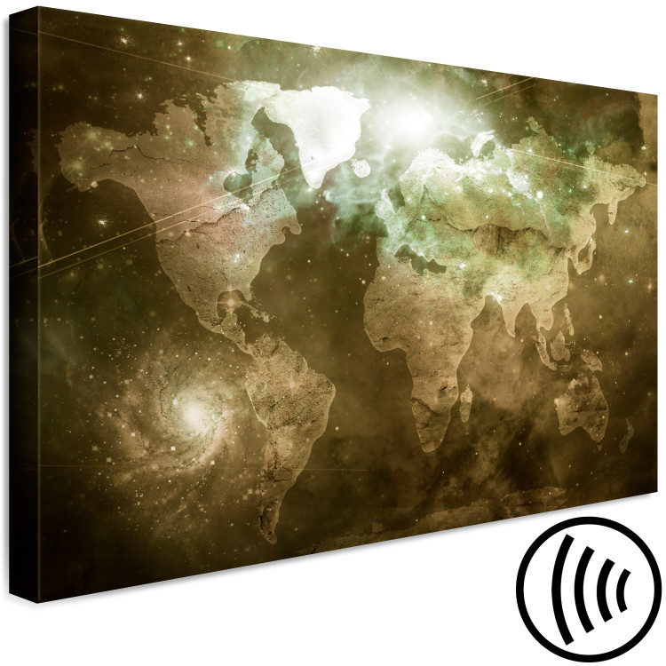 Canvas Gray Space - World Map in Sepia with Piercing Light 135161 additionalImage 6