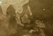 Canvas Gray Space - World Map in Sepia with Piercing Light 135161 additionalThumb 4