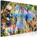 Canvas Art Print Sultan (1-piece) Wide - abstract colorful elephant with flowers 135461 additionalThumb 2