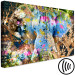 Canvas Art Print Sultan (1-piece) Wide - abstract colorful elephant with flowers 135461 additionalThumb 6