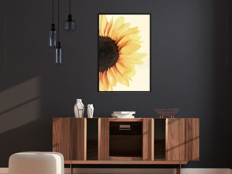 Poster Closer to the Sun - natural sunflower on a gently yellow background 135761 additionalImage 15