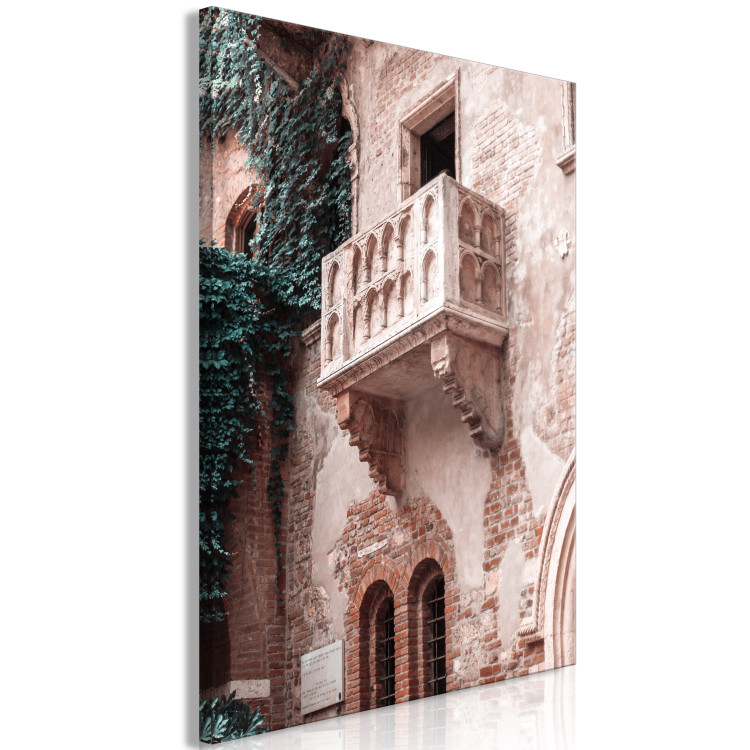 Canvas Art Print Balcony of a brick tenement - photo with an Italian city architecture 135861 additionalImage 2