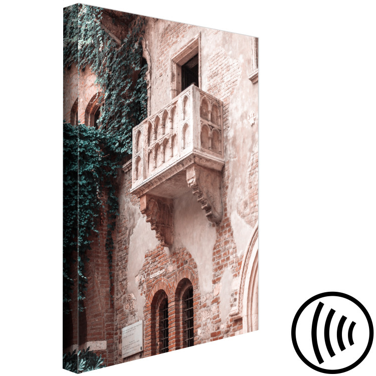 Canvas Art Print Balcony of a brick tenement - photo with an Italian city architecture 135861 additionalImage 6