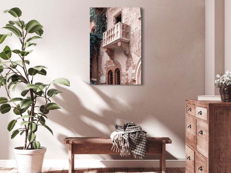 Canvas Art Print Balcony of a brick tenement - photo with an Italian city architecture 135861 additionalImage 3