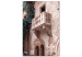 Canvas Art Print Balcony of a brick tenement - photo with an Italian city architecture 135861