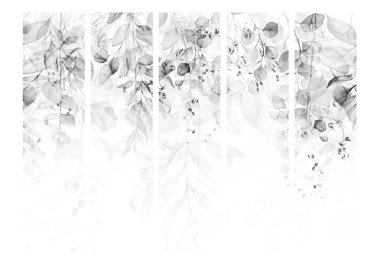 Room Divider Touch of Nature - Third Variant II (5-piece) - Black and white forest 136161 additionalImage 3
