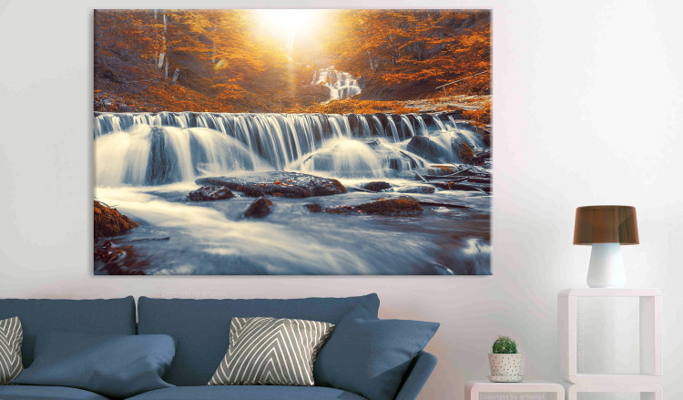 Large canvas print Awesome Waterfall - Orange [Large Format] 136361 additionalImage 4