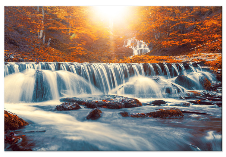 Large canvas print Awesome Waterfall - Orange [Large Format] 136361