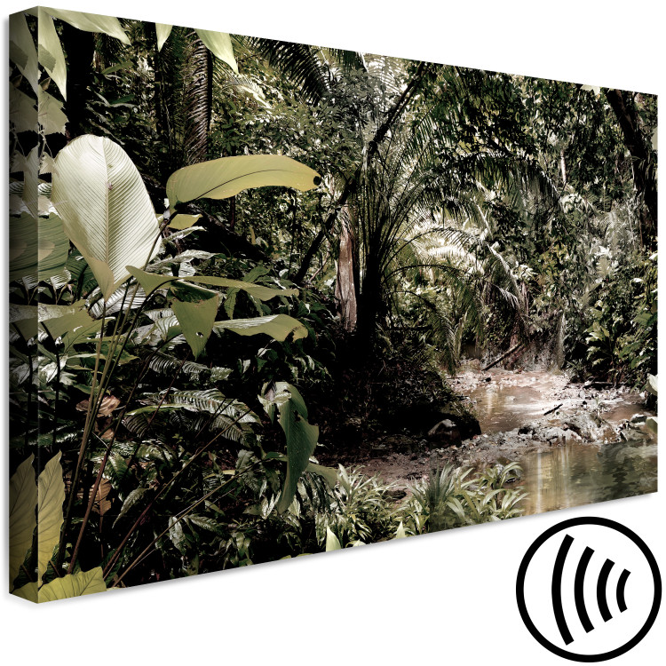 Canvas Print Sepia Jungle (1-piece) Wide - stroll through an exotic forest 138261 additionalImage 6