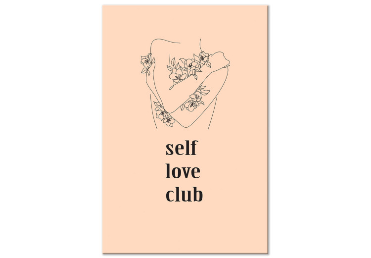 Canvas Self Love Club (1-piece) Vertical - lineart with texts 138861