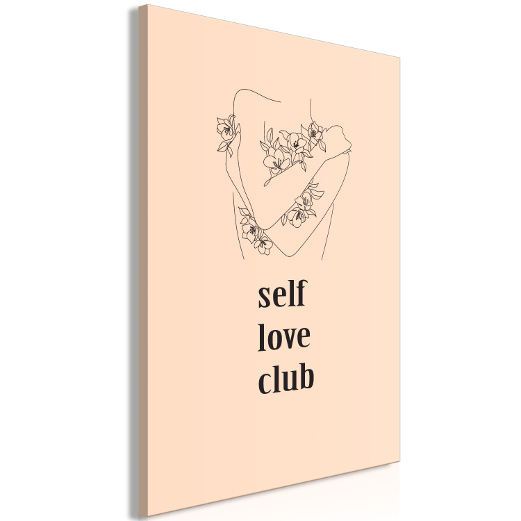 Canvas Self Love Club (1-piece) Vertical - lineart with texts 138861 additionalImage 2