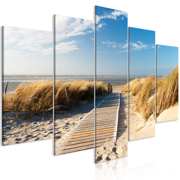 Canvas Print Unguarded beach - 5 pieces 142061 additionalImage 2
