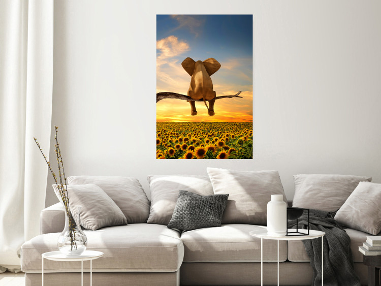 Wall Poster Elephant and Sunflowers [Poster] 142861 additionalImage 14