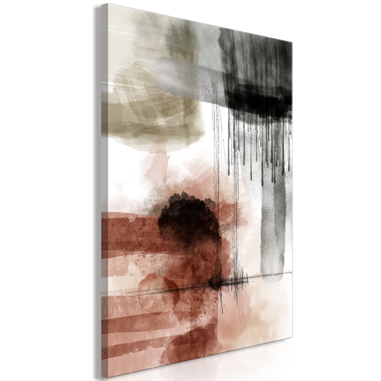 Canvas Print Contemplation (1-piece) Vertical - abstraction in delicate watercolors 143761 additionalImage 2