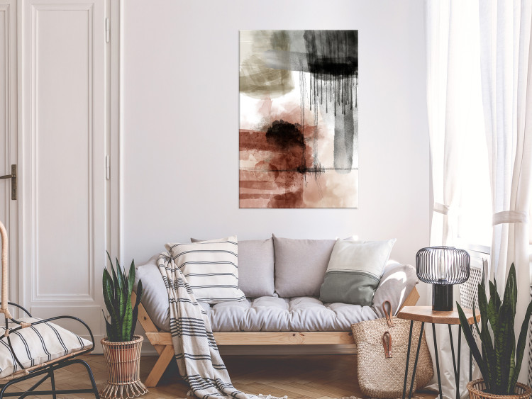 Canvas Print Contemplation (1-piece) Vertical - abstraction in delicate watercolors 143761 additionalImage 3