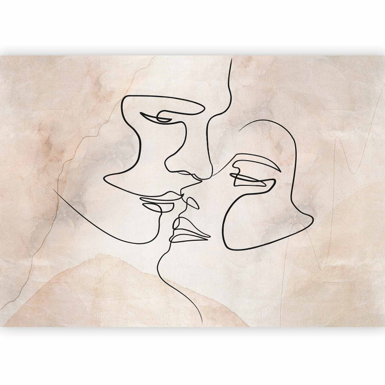Photo Wallpaper Kiss of Love - Line Art Style Graphics of a Kissing Couple 143861 additionalImage 5