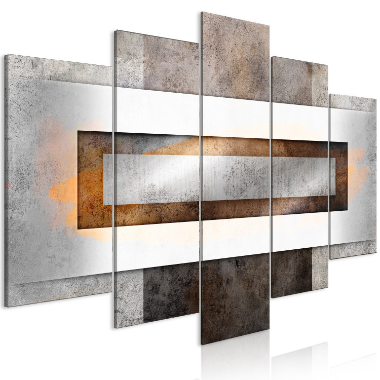 Canvas Art Print Metal in Abstraction (5-piece) - geometric unique composition 144061 additionalImage 2