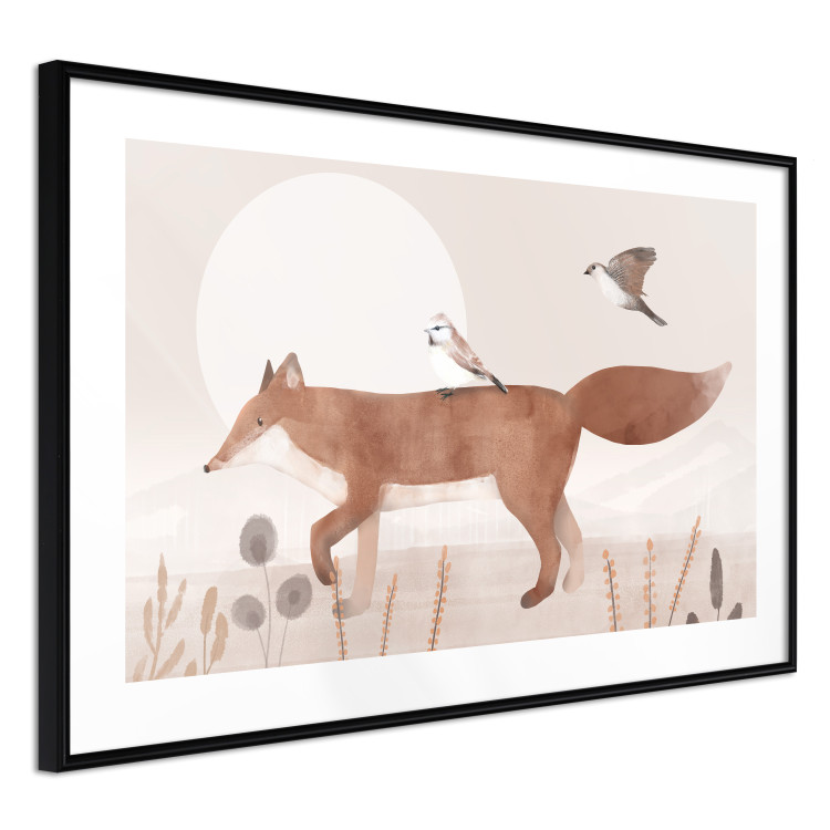 Wall Poster Wandering Fox and Birds - Forest Animals Heading Towards the Sun 144761 additionalImage 7