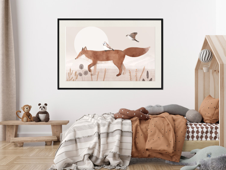 Wall Poster Wandering Fox and Birds - Forest Animals Heading Towards the Sun 144761 additionalImage 16