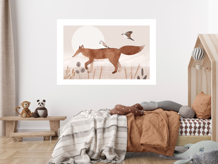 Wall Poster Wandering Fox and Birds - Forest Animals Heading Towards the Sun 144761 additionalImage 11