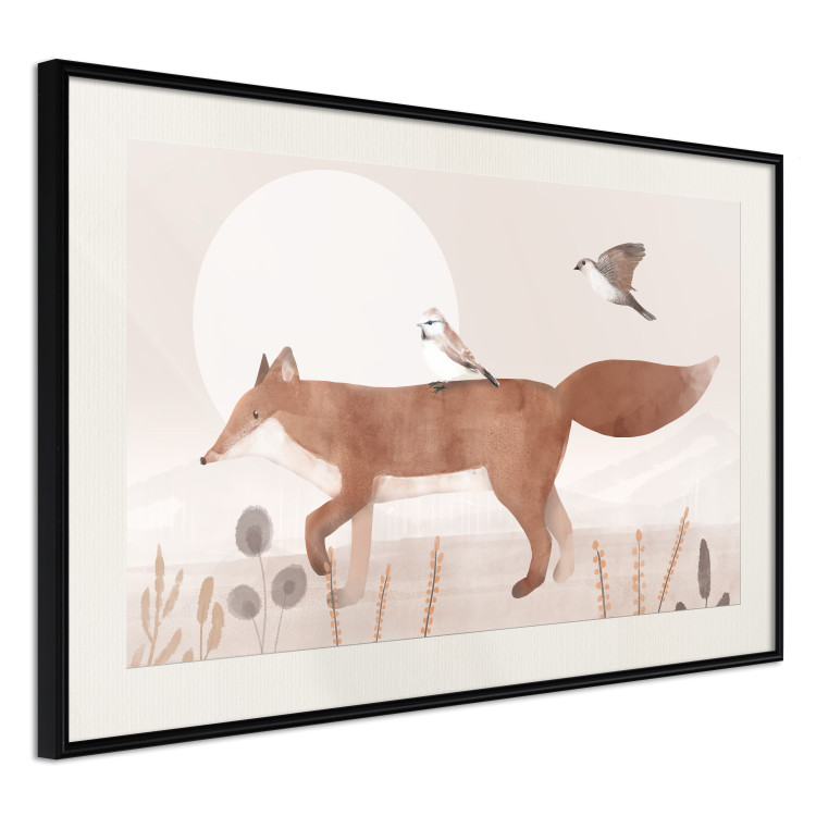 Wall Poster Wandering Fox and Birds - Forest Animals Heading Towards the Sun 144761 additionalImage 18