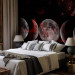 Photo Wallpaper Silver Globes - The Phases of the Moon Against the Background of Stars and the Red Cosmos 145261 additionalThumb 2