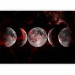 Photo Wallpaper Silver Globes - The Phases of the Moon Against the Background of Stars and the Red Cosmos 145261 additionalThumb 1