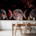 Photo Wallpaper Silver Globes - The Phases of the Moon Against the Background of Stars and the Red Cosmos 145261 additionalThumb 6