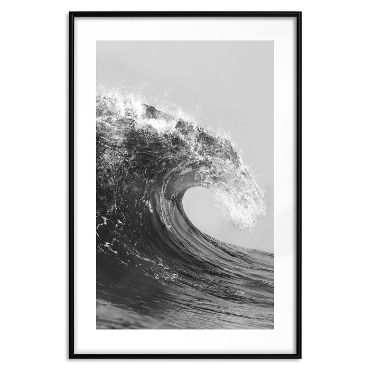 Poster Black and White Wave - Photo of Foaming Sea Water 145361 additionalImage 23