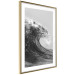 Poster Black and White Wave - Photo of Foaming Sea Water 145361 additionalThumb 7